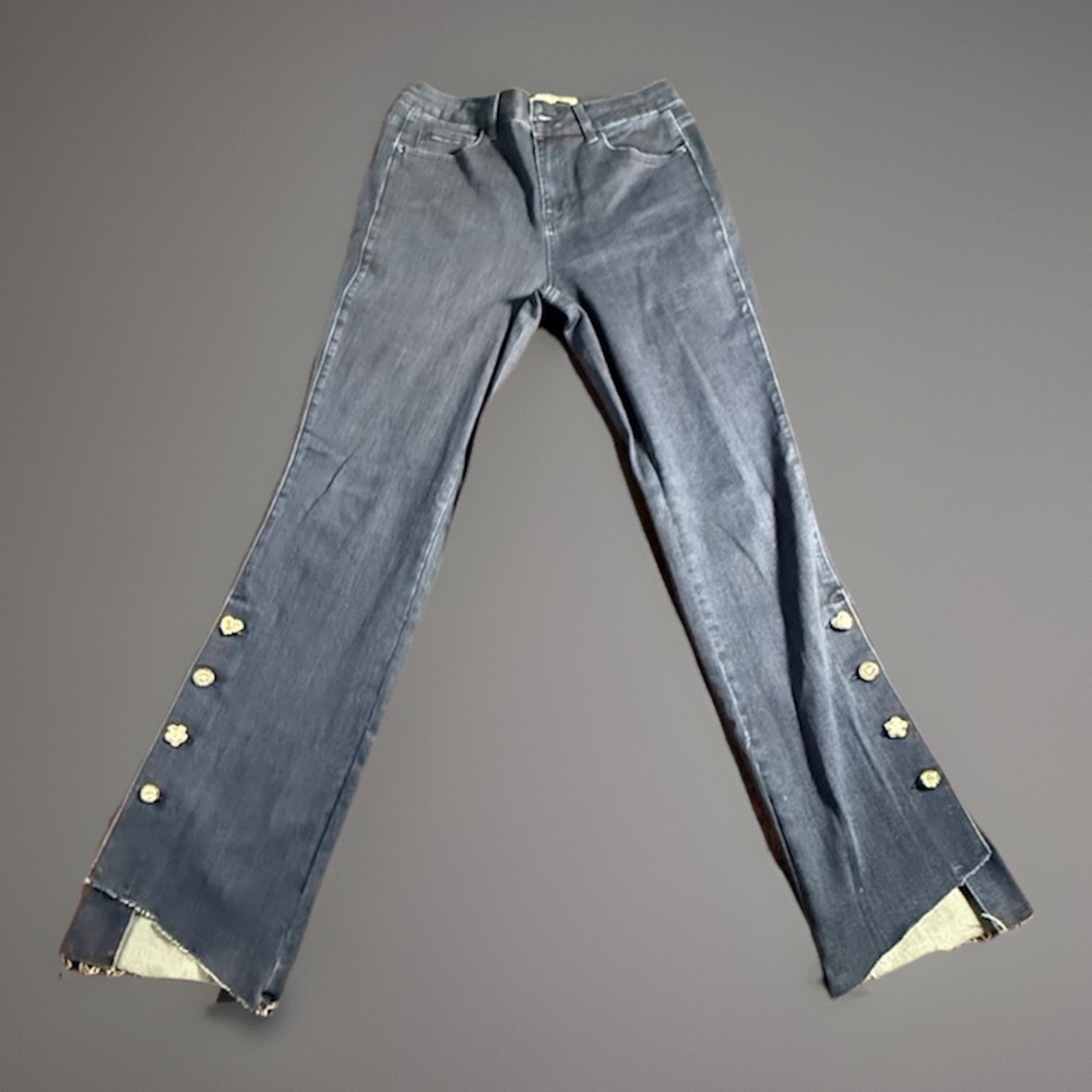Charlie B Denim Distressed Skinny Jeans Womens Size 8 Studded Ankle Raw (1514)